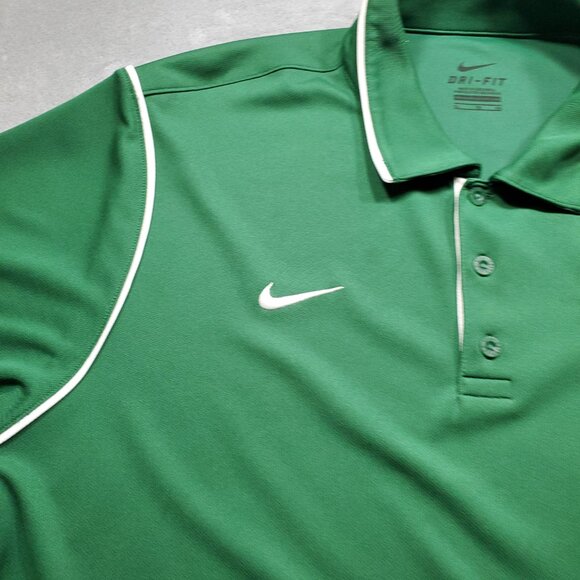 Nike Dri-Fit Performance Polo Marshall Softball Logo Green Shirt Men Sz XL - Picture 4 of 12